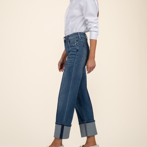 Kut from the Kloth Fay High Rise Straight Leg Size 1616 / Attentive W/Dk Base Wa - Picture 2 of 3